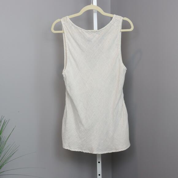 CP Shades White Sparkle Linen XL Tank Top and Scarf Shawl Wrap - Picture 2 of 13